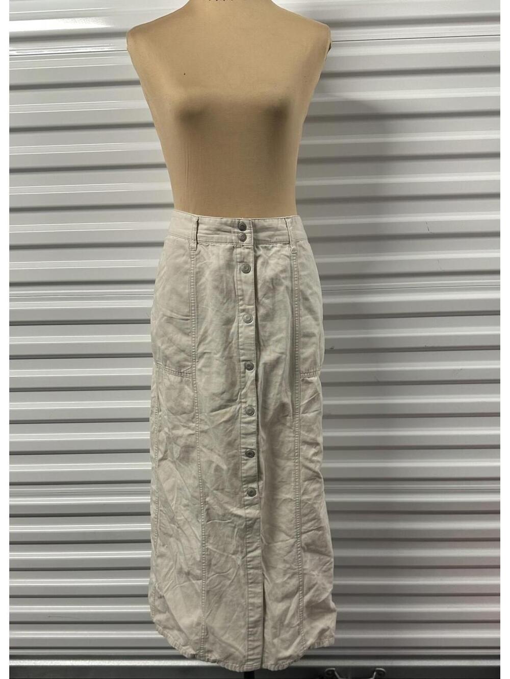 Vintage old navy Button-Front Midi Skirt – Cream